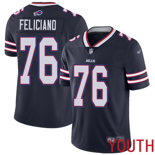 Youth Buffalo Bills 76 Jon Feliciano Limited Navy Blue Inverted Legend NFL Jersey